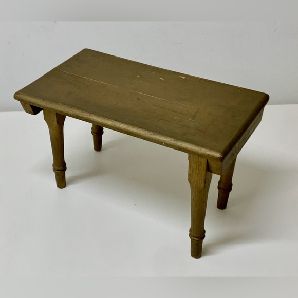 Vintage Artisan Hand Crafted Gold Painted Folding Wooden Stool - Picture 4 of 16